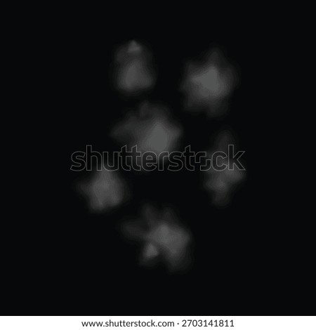 Texture of Gunshot Smoke Cloud Imposed on a Black Background, Creating an Atmosphere