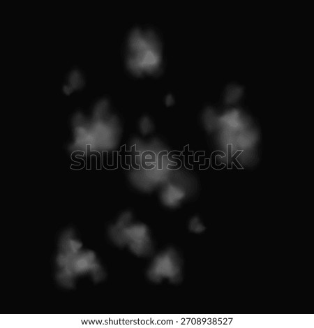 Texture of Gunshot Smoke Cloud Imposed on a Black Background, Creating an Atmosphere