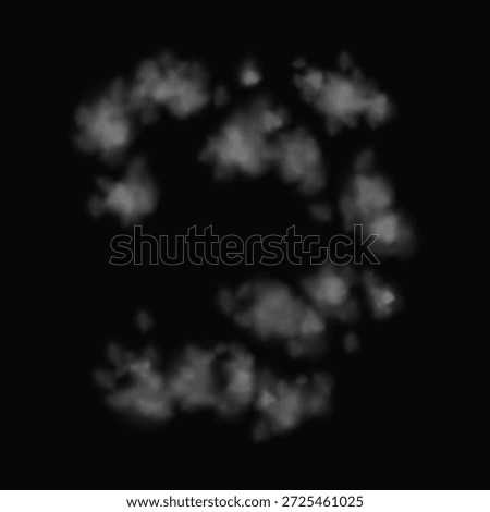Texture of Gunshot Smoke Cloud Imposed on a Black Background, Creating an Atmosphere