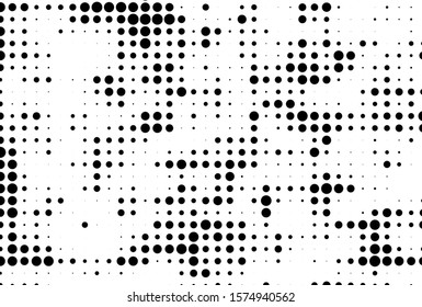 The texture of halftone. Abstract background of black dots on white