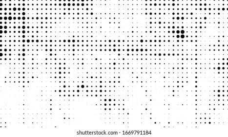 The texture of halftone. Abstract background of black dots on white