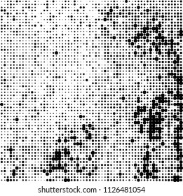 The texture of halftone is black and white. Abstract dot pattern
