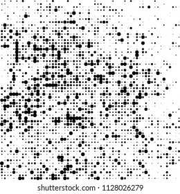The texture of halftone is black and white. Abstract dot pattern
