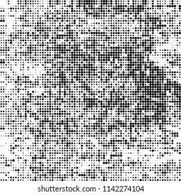 The texture of halftone is black and white. Chaotic pattern of dots