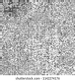 The texture of halftone is black and white. Chaotic pattern of dots