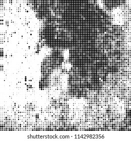 The texture of halftone is black and white. Chaotic pattern of dots