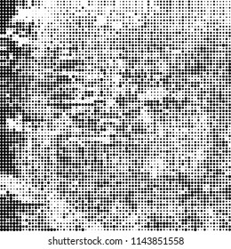The texture of halftone is black and white. Chaotic pattern of dots