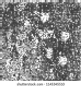 The texture of halftone is black and white. Chaotic pattern of dots