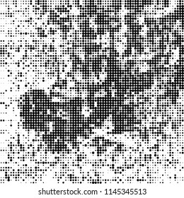 The texture of halftone is black and white. Chaotic pattern of dots