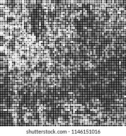 The texture of halftone is black and white. Chaotic pattern of dots