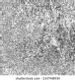 The texture of halftone is black and white. Chaotic pattern of dots