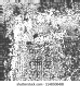 The texture of halftone is black and white. Chaotic pattern of dots