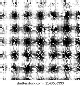 The texture of halftone is black and white. Chaotic pattern of dots