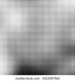 The texture of halftone black and white. Monochrome abstract futuristic background. The pattern of dots of ink for printing and creating your own unique design for business cards, posters, labels