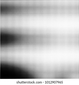The texture of halftone black and white. Monochrome abstract futuristic background. The pattern of dots of ink for printing and creating your own unique design for business cards, posters, labels