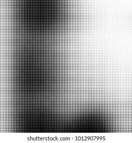 The texture of halftone black and white. Monochrome abstract futuristic background. The pattern of dots of ink for printing and creating your own unique design for business cards, posters, labels