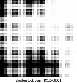 The texture of halftone black and white. Monochrome abstract futuristic background. The pattern of dots of ink for printing and creating your own unique design for business cards, posters, labels