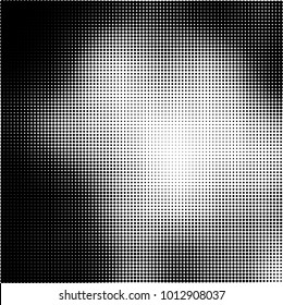 The texture of halftone black and white. Monochrome abstract futuristic background. The pattern of dots of ink for printing and creating your own unique design for business cards, posters, labels
