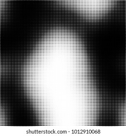 The texture of halftone black and white. Monochrome abstract futuristic background. The pattern of dots of ink for printing and creating your own unique design for business cards, posters, labels