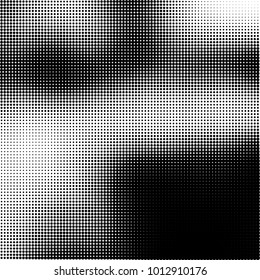 The texture of halftone black and white. Monochrome abstract futuristic background. The pattern of dots of ink for printing and creating your own unique design for business cards, posters, labels