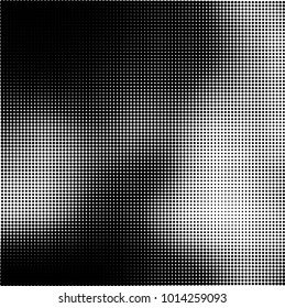 The texture of halftone black and white. Monochrome abstract futuristic background. The pattern of dots of ink for printing and creating your own unique design for business cards, posters, labels