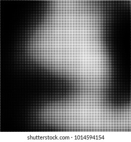 The texture of halftone black and white. Monochrome abstract futuristic background. The pattern of dots of ink for printing and creating your own unique design for business cards, posters, labels