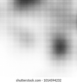 The texture of halftone black and white. Monochrome abstract futuristic background. The pattern of dots of ink for printing and creating your own unique design for business cards, posters, labels