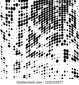 The texture of halftone black and white wave