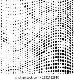 The texture of halftone black and white wave