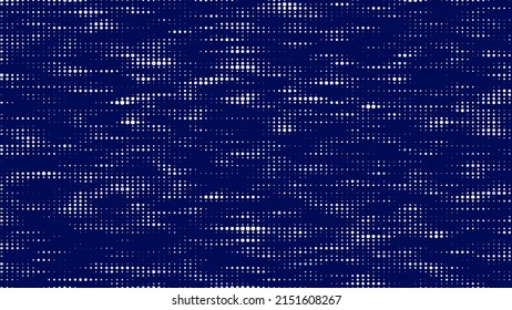 Textura de puntos de medio tono. Fondo abstracto futurista. Patrón de partículas. Visualización de grandes datos. Pantalla defectuosa. Ilustración vectorial.