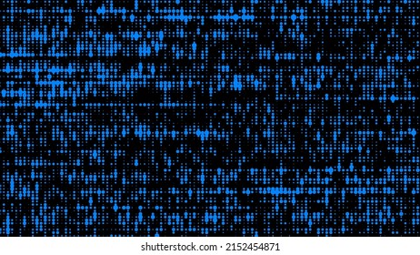 Texture of halftone dots. Futuristic abstract background. Particle pattern. Visualization of big data. Broken glitch screen. Vector illustration.