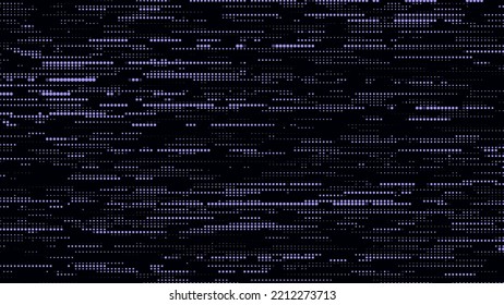 Texture of halftone dots. Futuristic abstract background. Particle pattern. Visualization of big data. Broken screen. Vector illustration.
