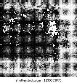The texture of halftone is monochrome. Black and white background of dots of ink
