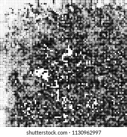 The texture of halftone is monochrome. Black and white background of dots of ink