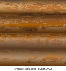Texture of hewn timber with bark residue of light brown color