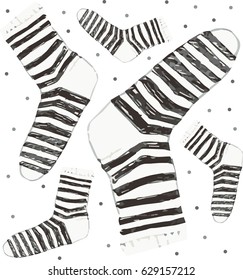 Texture of home socks. Seamless. With an isolated object on a separate layer