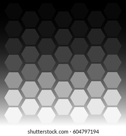 Texture of honeycomb in black and white gradient