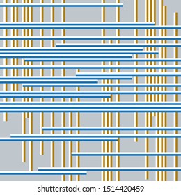 Texture with horizontal blue and vertical orange bands.