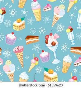 The texture of ice cream and flakes