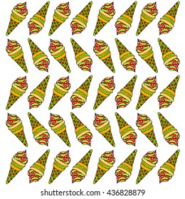 texture with ice cream green red