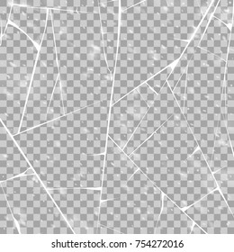 Texture Of Ice Surface. Isolated On Transparent Background. Vector Illustration, Eps 10.