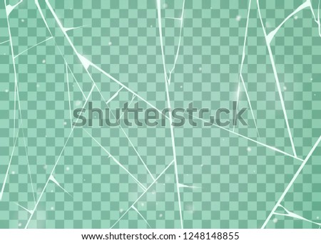 Texture of ice surface. Isolated on green transparent background. Vector illustration, eps 10.