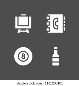 texture icon. 4 texture set with art, ball, kitchen and number vector icons for web and mobile app