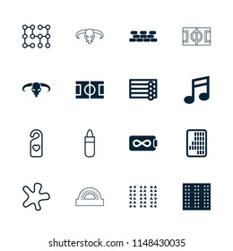 Texture icon. collection of 16 texture filled and outline icons such as field, wooden wall, brick wall, lipstick, splash. editable texture icons for web and mobile.