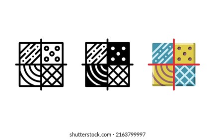 Texture icon. With outline, glyph and flat styles