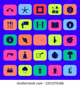 texture icon set with open book, key tag and folk spoon knife vector illustration