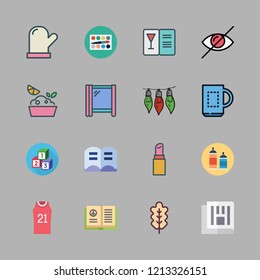texture icon set. vector set about open book, blind, oak leaf and coffees icons set.