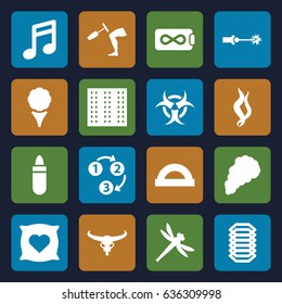 Texture icons set. set of 16 texture filled icons such as field, bull skull, pillow with heart on it, lipstick, knee hammer reaction check, smoke, 1 2 3, electric circuit