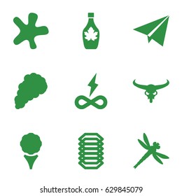 Texture icons set. set of 9 texture filled icons such as bull skull, splash, maple syrup, smoke, paper plane, electric circuit, dragonfly, endless battery