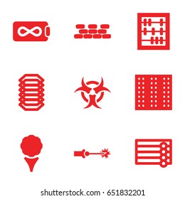Texture icons set. set of 9 texture filled icons such as field, wooden wall, electric circuit, hazzard, brick wall, endless battery, golf